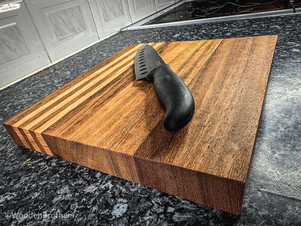Iroko Ash strips cutting boards